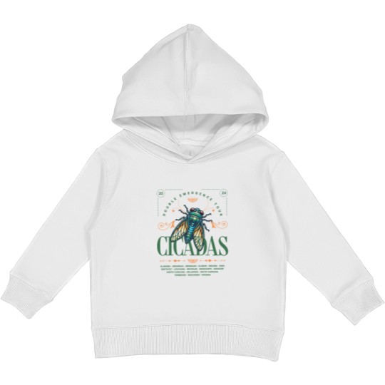 Discover Cicada 2024 Summer Tour  Kids Pullover Hoodies, Funny Double Emergence Unisex Cicada Kids Pullover Hoodies