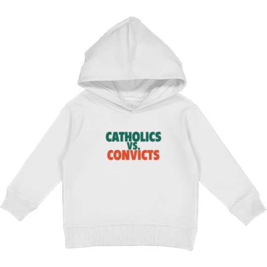 Discover Catholics Vs. Convicts Retro 1988 Football Game Kids Pullover Hoodies