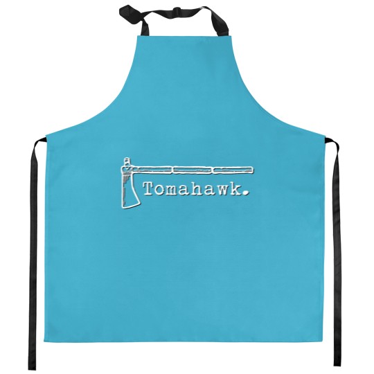 Discover Tomahawk Logo (White) Kitchen Aprons