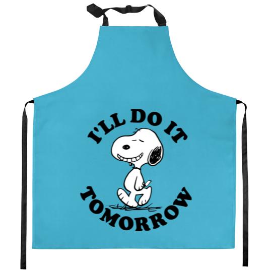 Discover Snoopy I'll Do It Tomorrow Kitchen Aprons