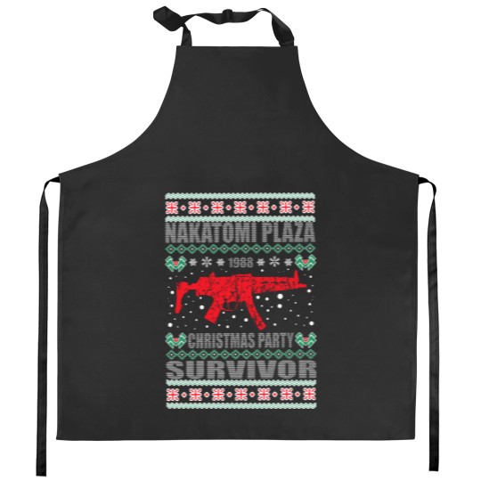 Discover Die Hard Ugly Christmas Sweater Kitchen Aprons