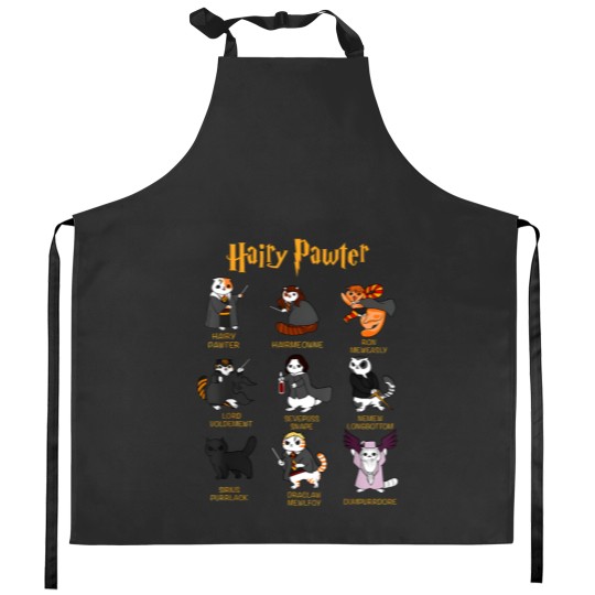 Discover Vintage Funny Hairy Pawter Kitchen Aprons - Kitchen Aprons For Cat Lovers