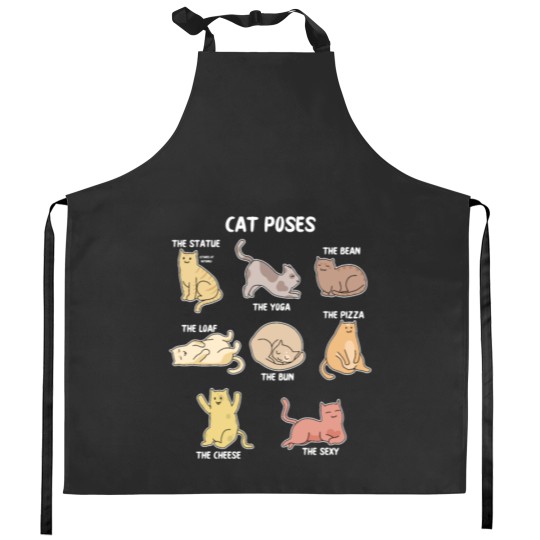 Discover Cat Poses Kitchen Aprons