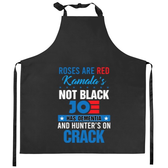 Discover Roses are red kamala's not black joe has dementia Kitchen Aprons