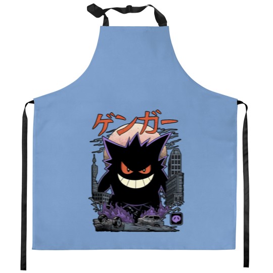 Discover Gengar Japanese Style Kitchen Aprons | Movie Film Nerd Gaming Anime Novelty Funny