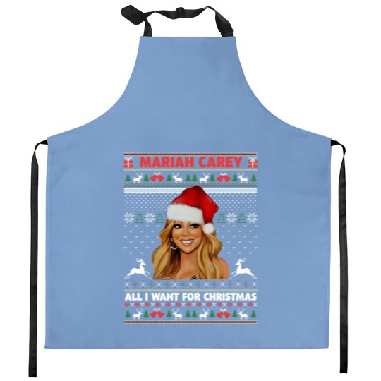 Discover Vintage Mariah Carey , All I Want For Xmas Is You, Merry Christmas One And All Kitchen Aprons