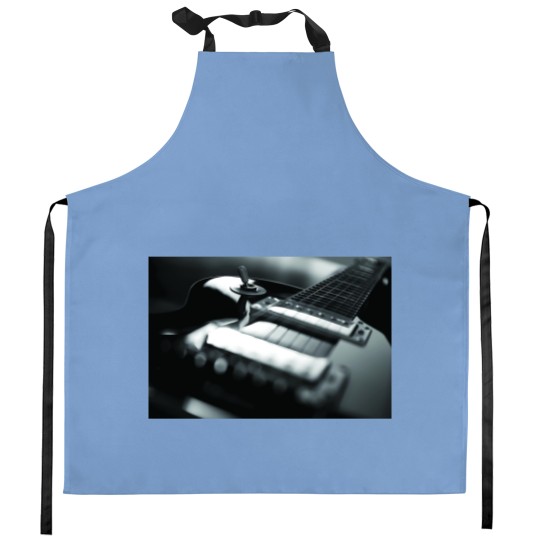 Discover Guitar - Black White Premium Matte Vertical Poster Kitchen Aprons