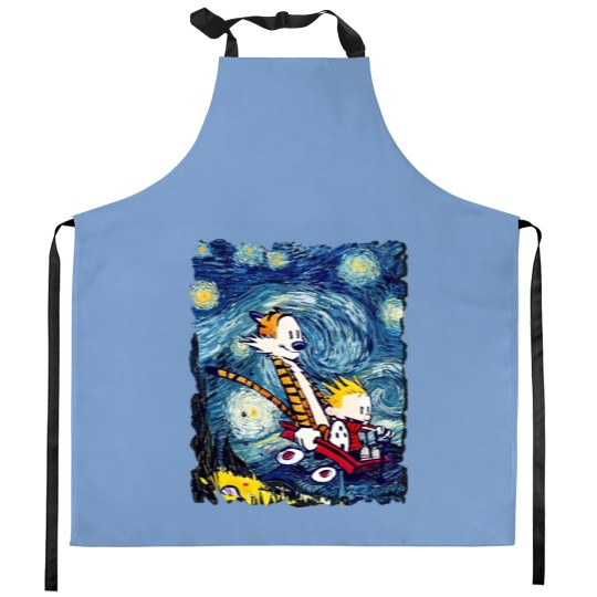 Discover Calvin And Hobbes Starry Night T-Shrit Kitchen Aprons