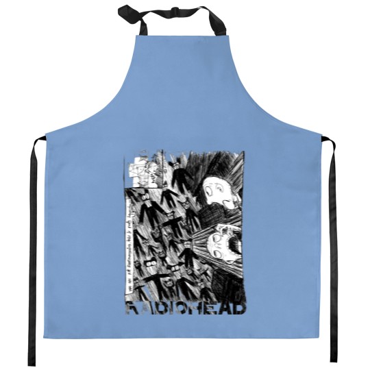 Discover Radiohead Scribble Grey Kitchen Aprons, A Rock Off  Kitchen Aprons
