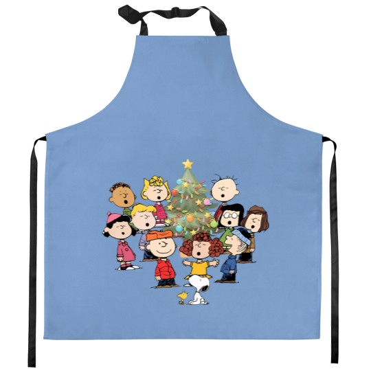 Discover Snoopy Christmas Tree Kitchen Aprons, Snoopy And Woodstock Christmas