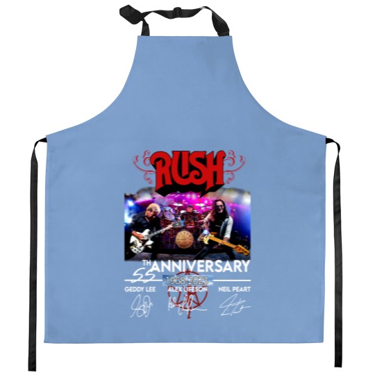 Discover 55 Years RUSH Band 1968-2023 Signatures Kitchen Aprons