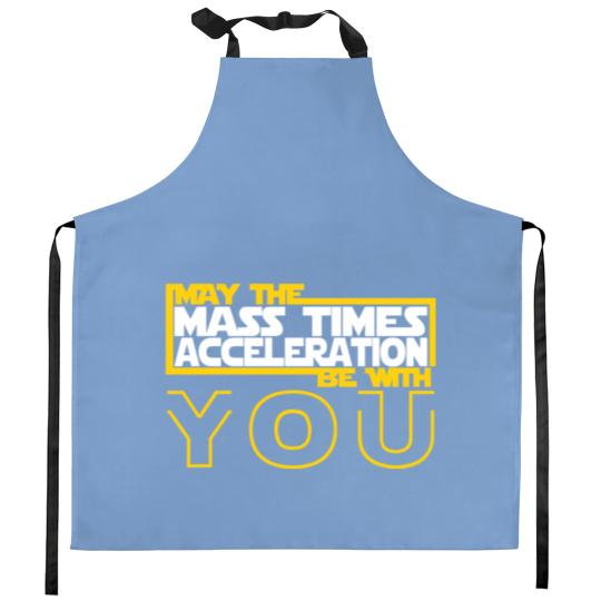 Discover MAY THE MASS TIMES ACCELERATION BE WITH YOU Fitted Kitchen Aprons