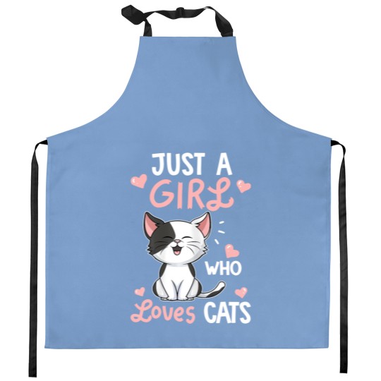 Discover Just A Girl Who Loves Cats Cute Cat Lover Gifts Kitchen Aprons