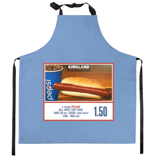 Discover Costco Kirkland Hotdog Glizzy Combo Unisex Kitchen Aprons