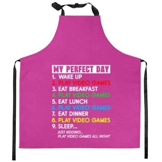 Discover My Perfect Day Video Games Kitchen Aprons