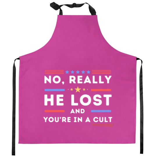 Discover No Really He Lost You're In A Cult Kitchen Aprons, He Lost You're