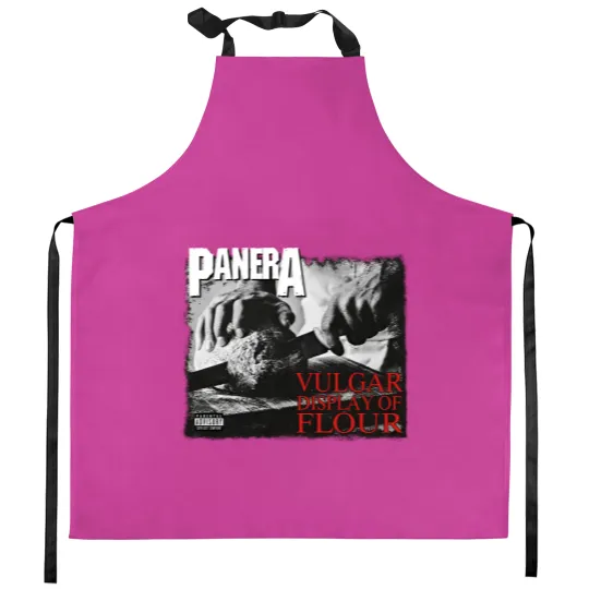 Discover PANERA Vulgar Display Of FLOUR Metal Band Parody Spoof Mayhem Skull Kitchen Aprons