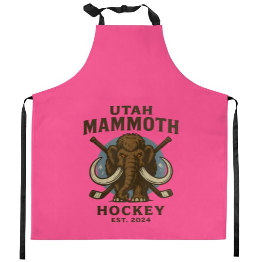 Discover Utah Mammoth Hockey Kitchen Aprons, Utah Mammoth Kitchen Aprons, Unisex Sports Kitchen Aprons