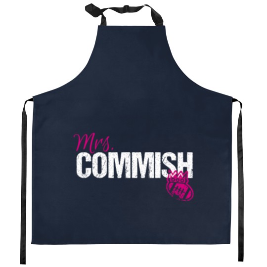 Discover Mrs. Commish Fantasy Football Commissioner Wife Kitchen Aprons