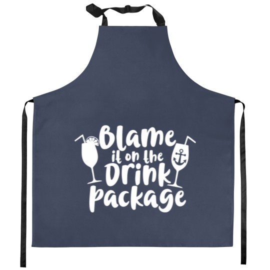 Discover blame it on the drink package t Kitchen Aprons