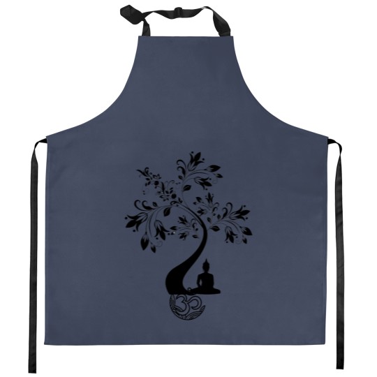 Discover Budha meditating Kitchen Aprons