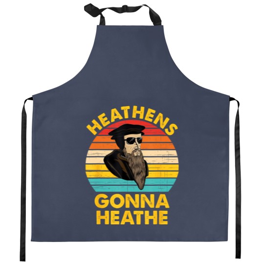 Discover heathens gonna heathe vintage apparel Kitchen Aprons