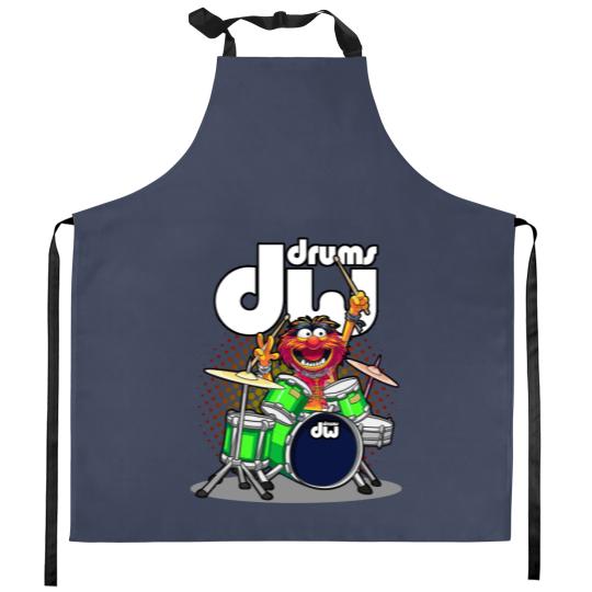 Discover ANIMAL DRUMMER DW GREEN DRUMS Classic Kitchen Aprons