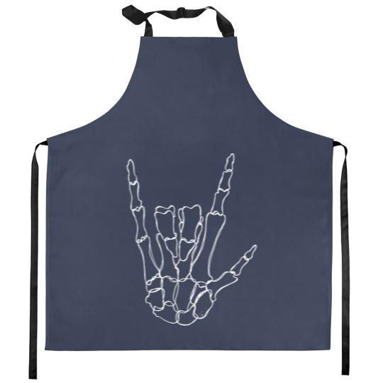 Discover Bones I Love You Hand Gesture - Skeleton - Kitchen Aprons