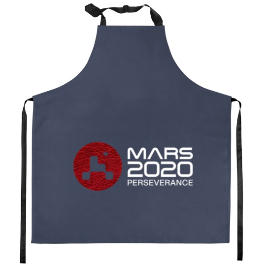 Discover Mars 2020 Perseverance - Space Red Leather Galaxy - Black - Mars 2020 Mission Patch - Kitchen Aprons