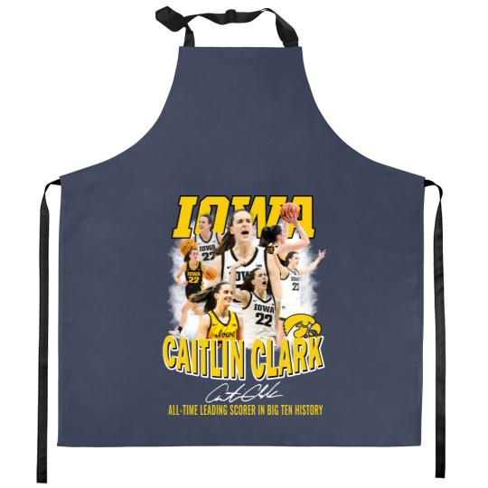 Discover Caitlin Clark All Time Leading Scorer In Big Ten History Kitchen Aprons, Basketball 2024 Caitlin Clark Kitchen Aprons
