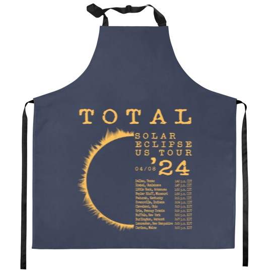 Discover Total Solar Eclipse Kitchen Apron, April 8, 2024 North American Path