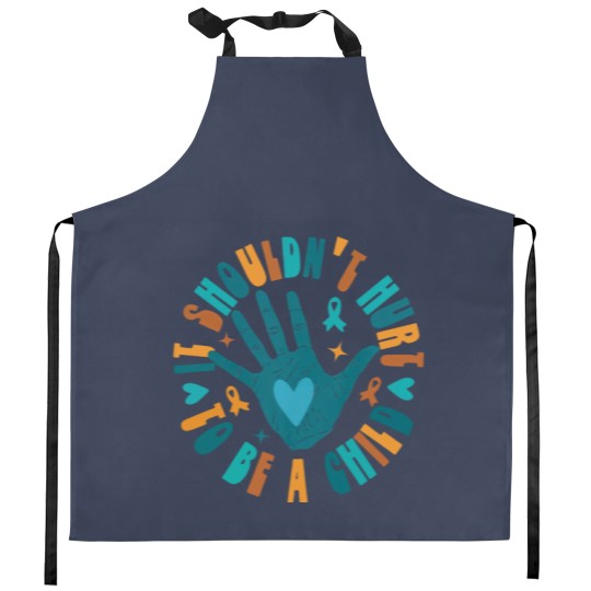 Discover Child Abuse Awareness Kitchen Aprons, Domestic Violence Mental Health