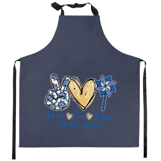 Discover Peace Love Hope Kitchen Aprons, Child Abuse Awareness Kitchen Aprons
