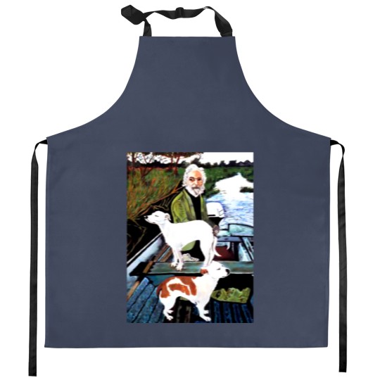 Discover Goodfellas Painting Old Man with Dog Kitchen Aprons