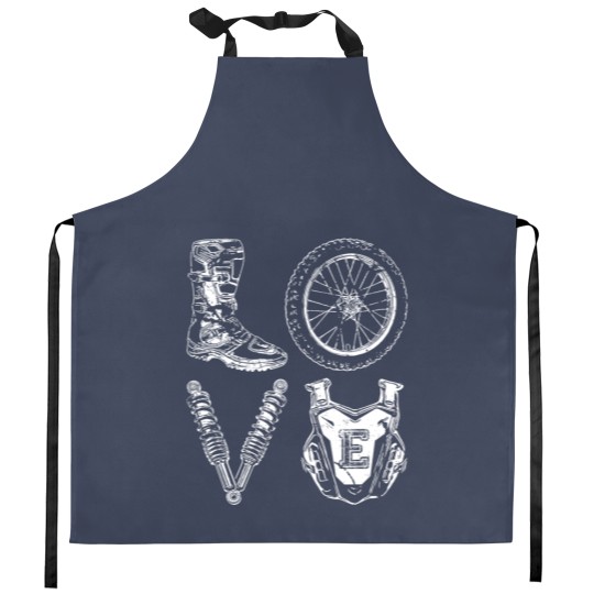 Discover Dirt Bike love Kitchen Aprons