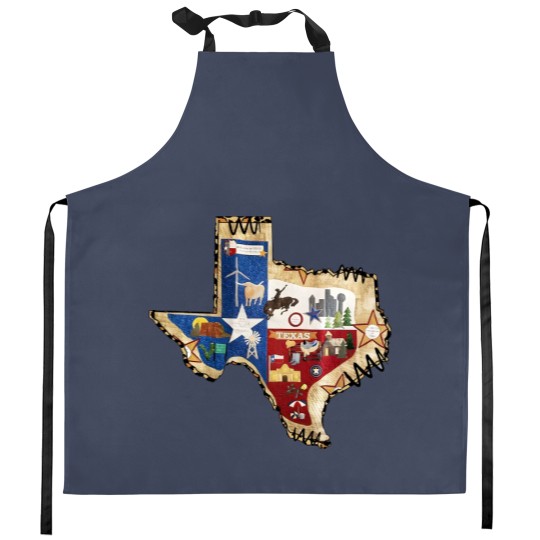 Discover Texas Map Kitchen Aprons