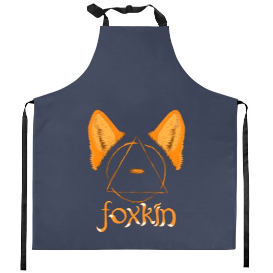 Discover Foxkin therian theta-delta with fox ears Sticker Kitchen Aprons