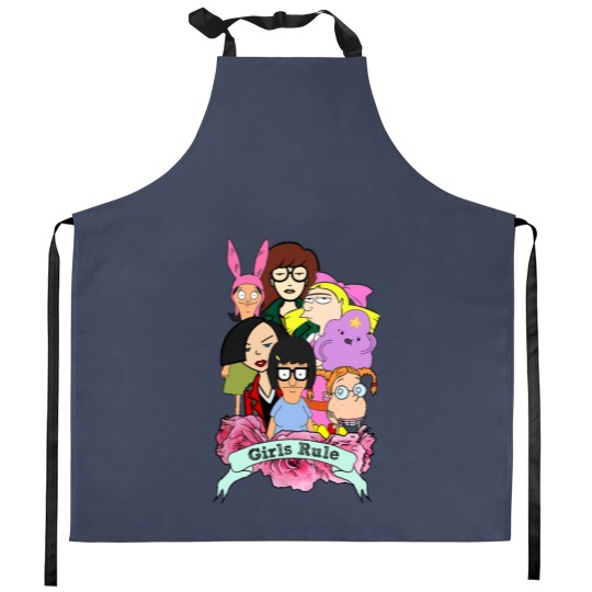 Discover Rule the Cool: 90's Girls Rule Cartoon Kitchen Aprons