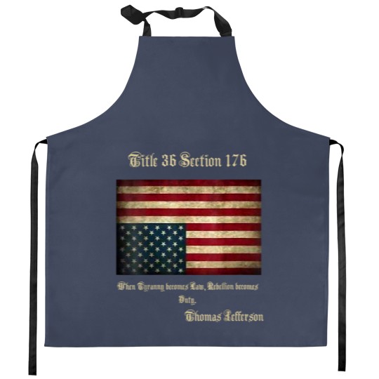 Discover American Flag Distress Upside Down Thomas Jefferson Patriot Kitchen Aprons