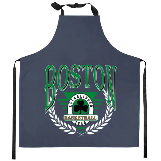 Discover Vintage Boston Basketball Kitchen Aprons, Boston Basketball Kitchen Aprons