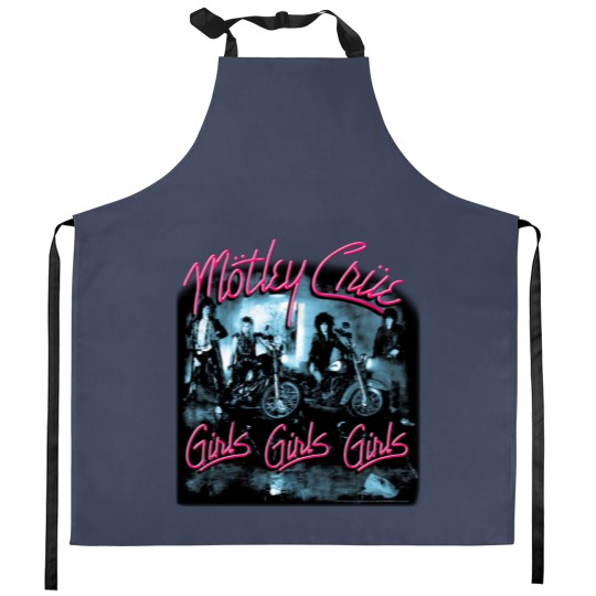 Discover Motley Crue Girls Girls Girls Kitchen Apron - Black Design