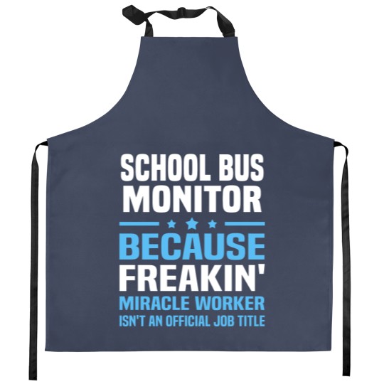 Discover School Bus Monitor Kitchen Aprons