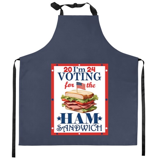 Discover Election 2024 I'm  For the Ham Sandwich Graphic Kitchen Aprons