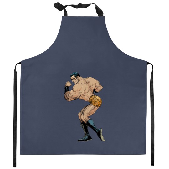 Discover flex mentallo, comics, patrol, strongman, hero of the beach, charles atlas, muscle power,pin up Kitchen Aprons