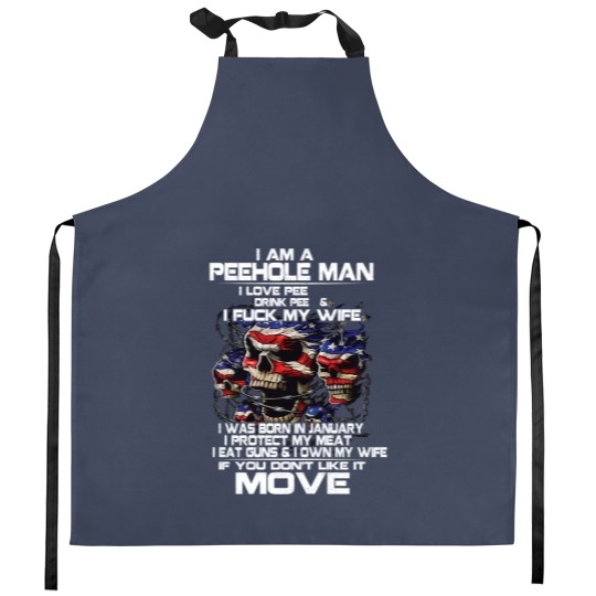 Discover i am a peehole man Kitchen Aprons