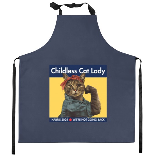 Discover Harris 2024 Kitchen Aprons | Childless Cat Lady | Kamala Harris Kitchen Aprons