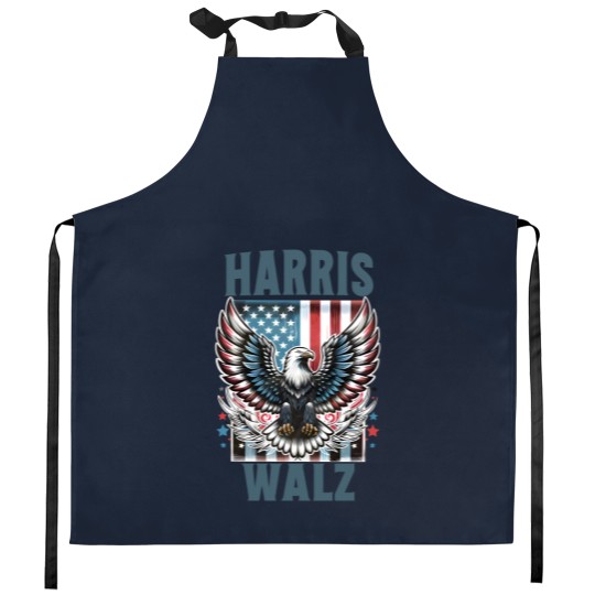 Discover Harris Walz Kitchen Aprons, Kamala Harris Walz 2024 Kitchen Aprons, Madam President Kitchen Aprons