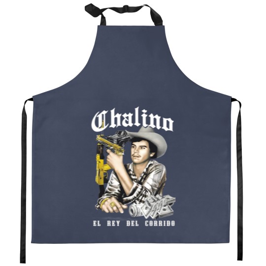 Discover Chalino Sanchez El Rey Del Corrido Kitchen Aprons classic in black Cotton