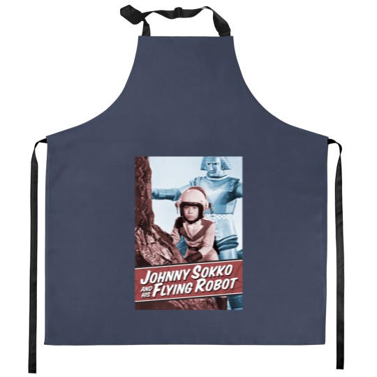 Discover Giant Robot Johnny Sokko's Flying Robot Vintage Poster Kitchen Aprons