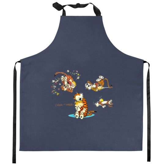 Discover calvin and hobbes bill watterson Kitchen Aprons